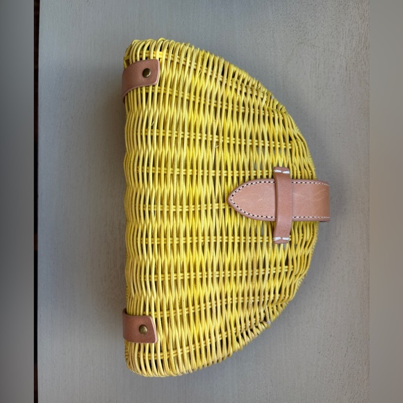 Handbags - J. Crew ratan basket weave clutch